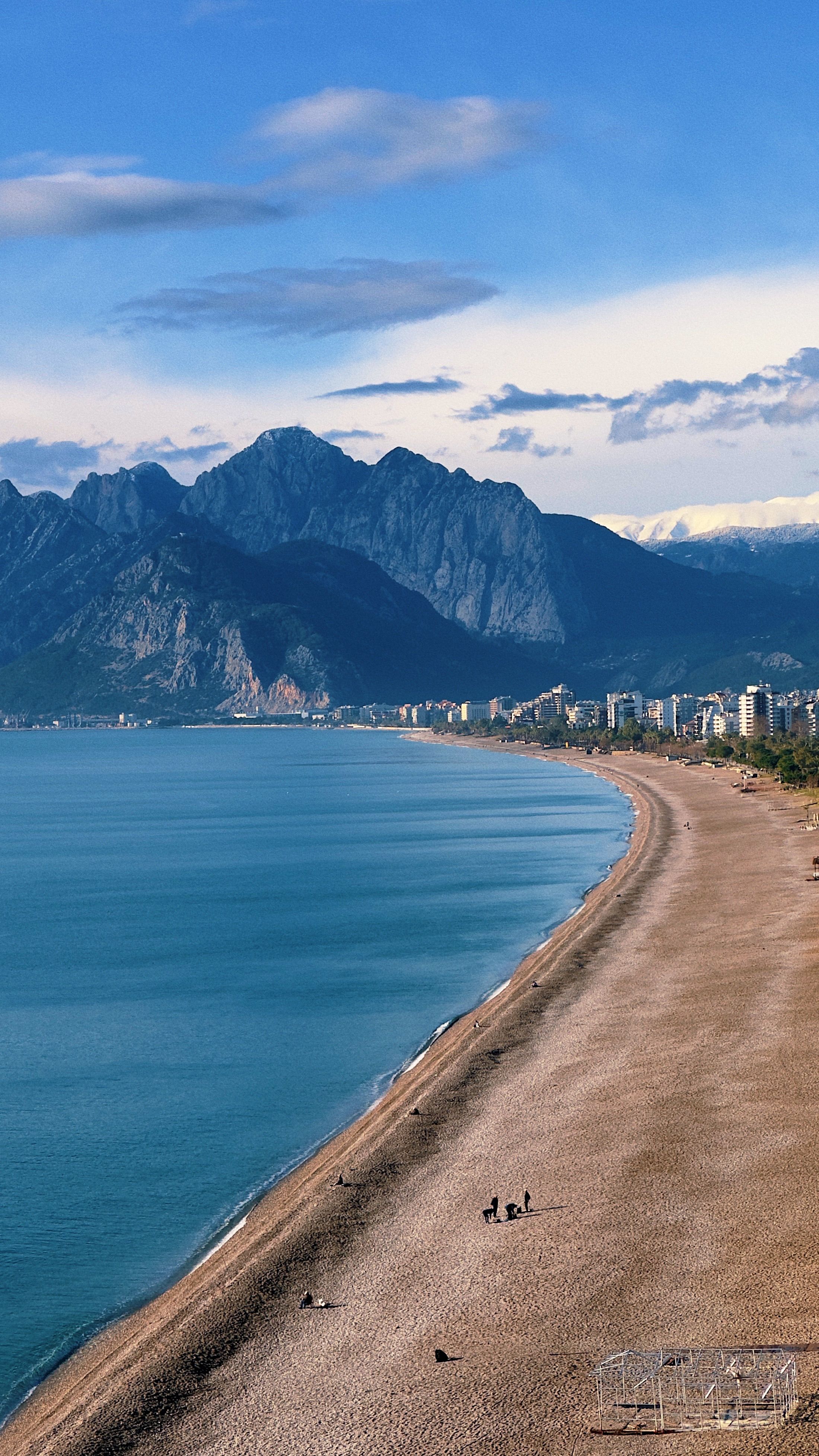 Konyaaltı Beach Antalya with Taurus Mountains