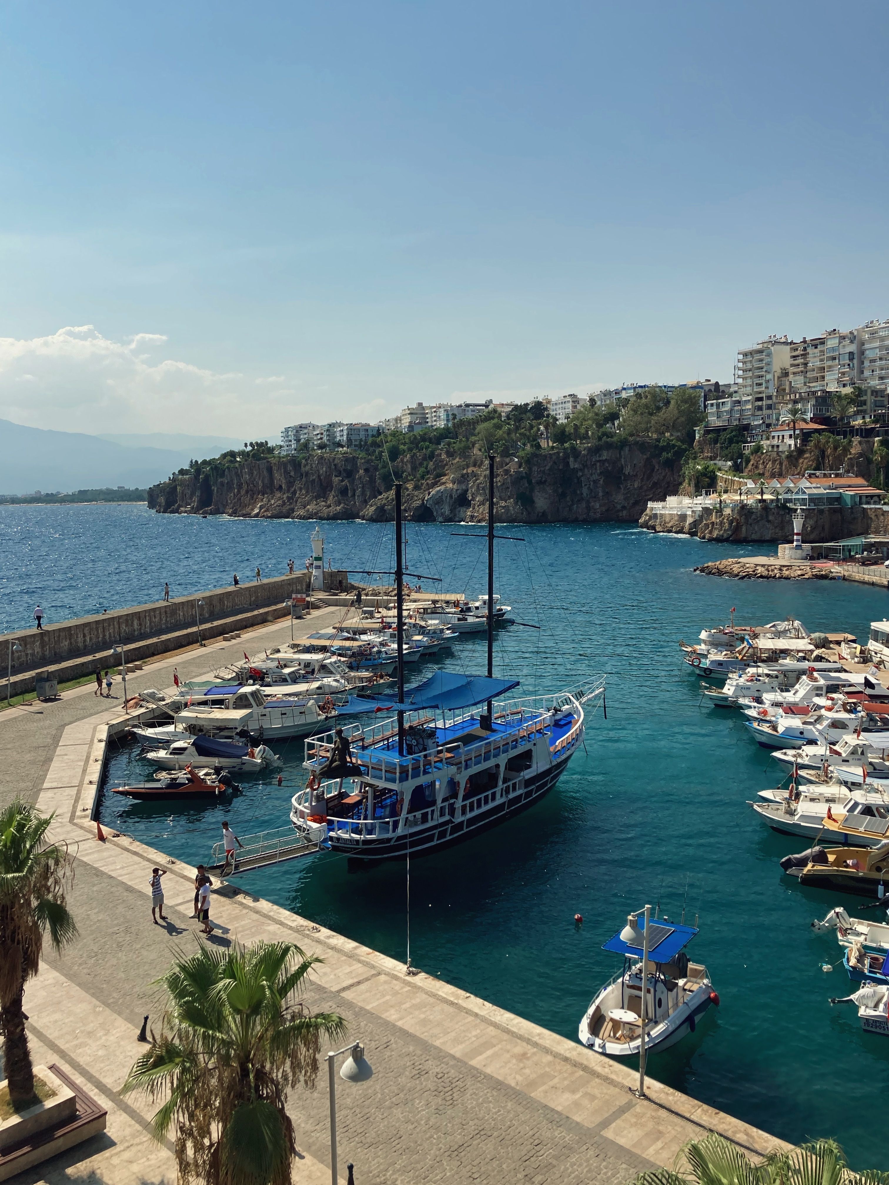 Antalya Marina harbor with boats