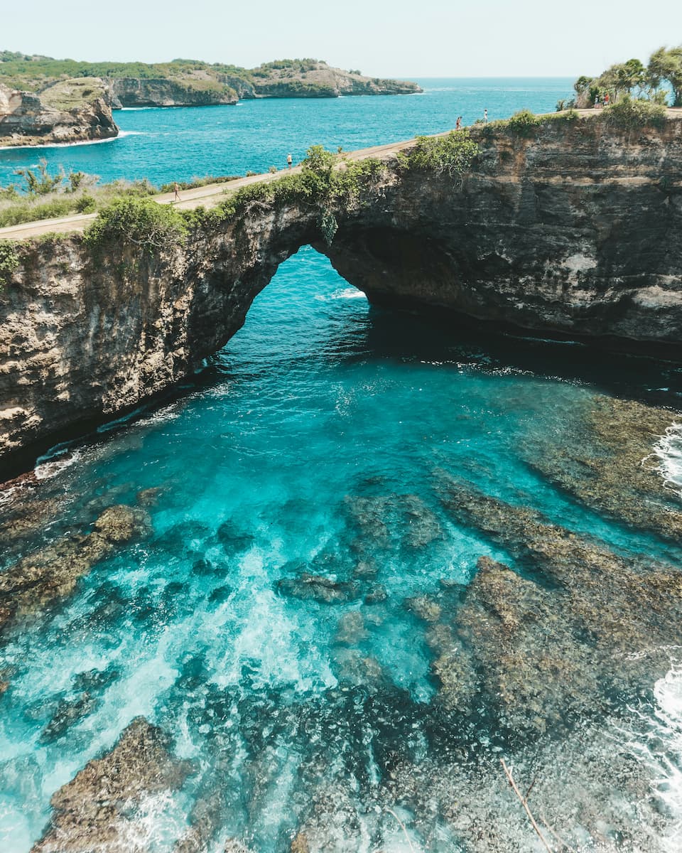 Broken Beach rock arch on Nusa Penida island, Bali