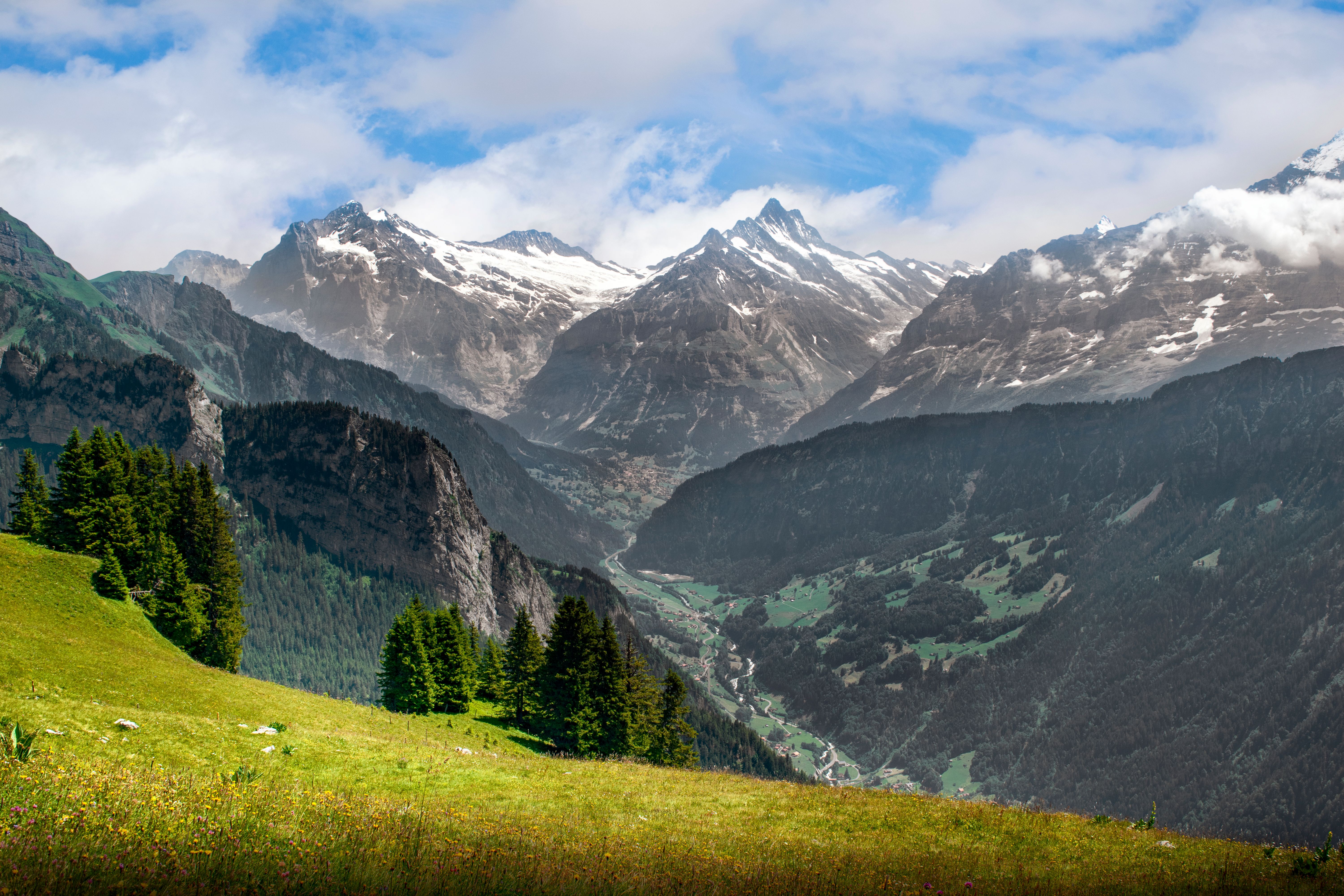 Swiss Alps mountain landscape in summer