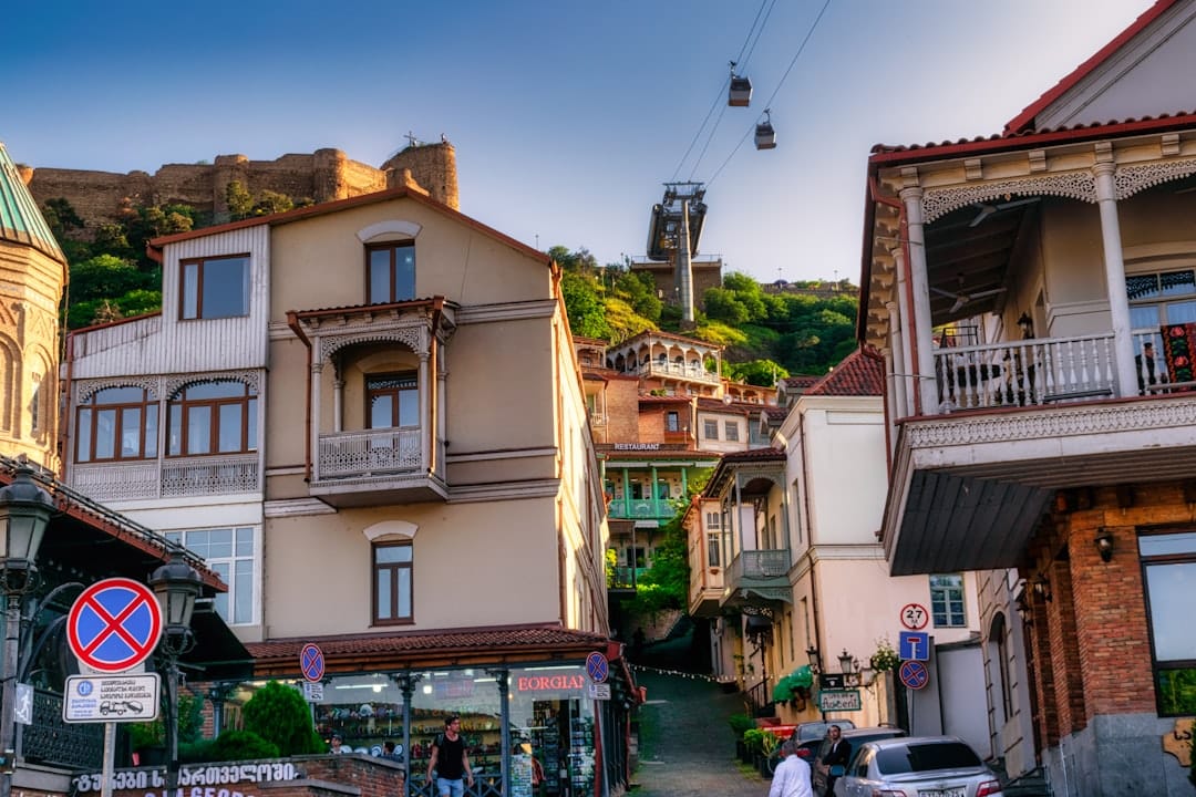 Narikala Fortress on the hilltop above Tbilisi's Old Town, with the cable car station below. Photo by Inna Nasonova on Unsplash